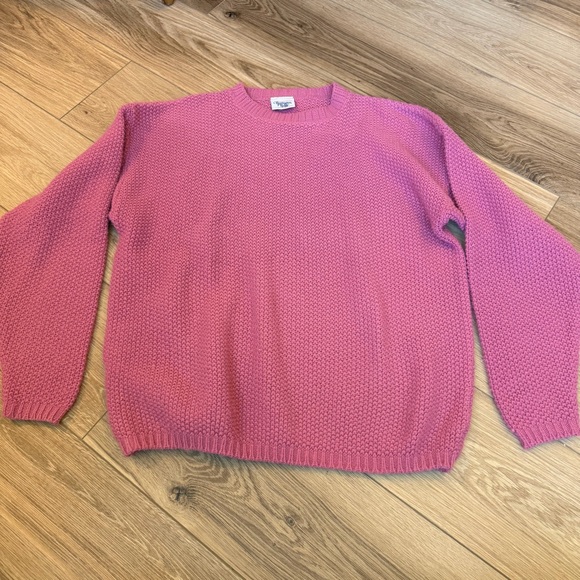 Huntington Ridge Sweaters - Vintage Pink Textured Knit Crewneck Sweater | Cozy Classic Fit Medium